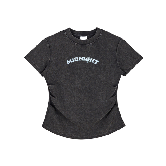 Vintaged-Wash Bodycon Cotton T-Shirt