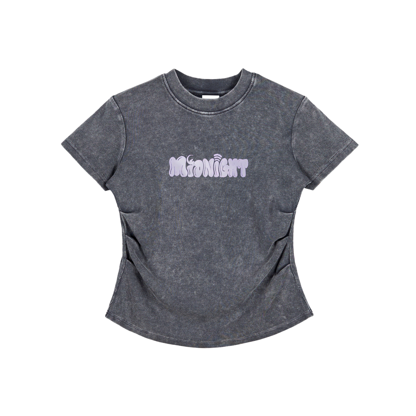 Vintaged-Wash Bodycon Cotton T-Shirt