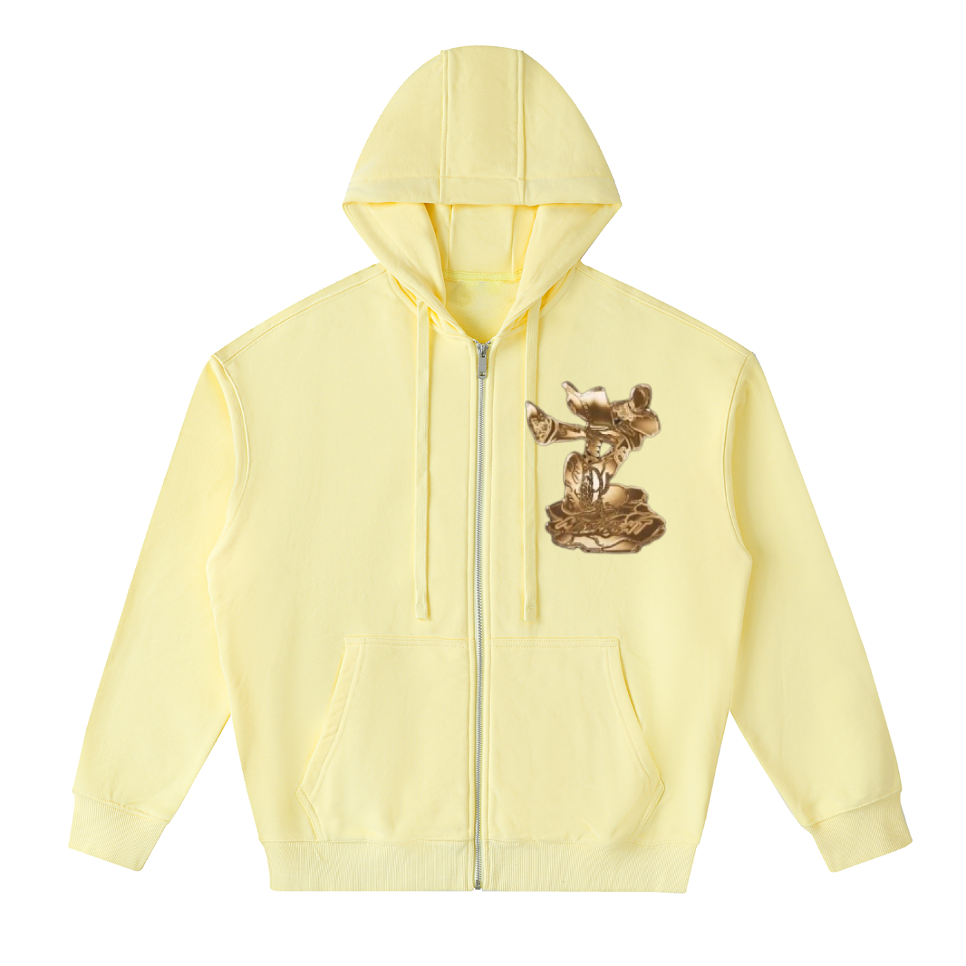 Drop-Shoulder Zip Up Hoodie