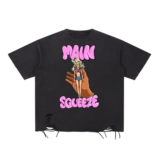 Snow Washed Raw-Hem T-Shirt