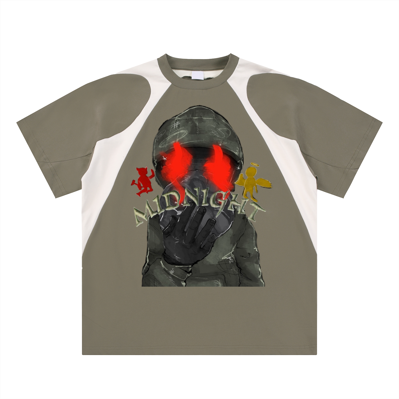 Contrast Panel Cotton T-Shirt