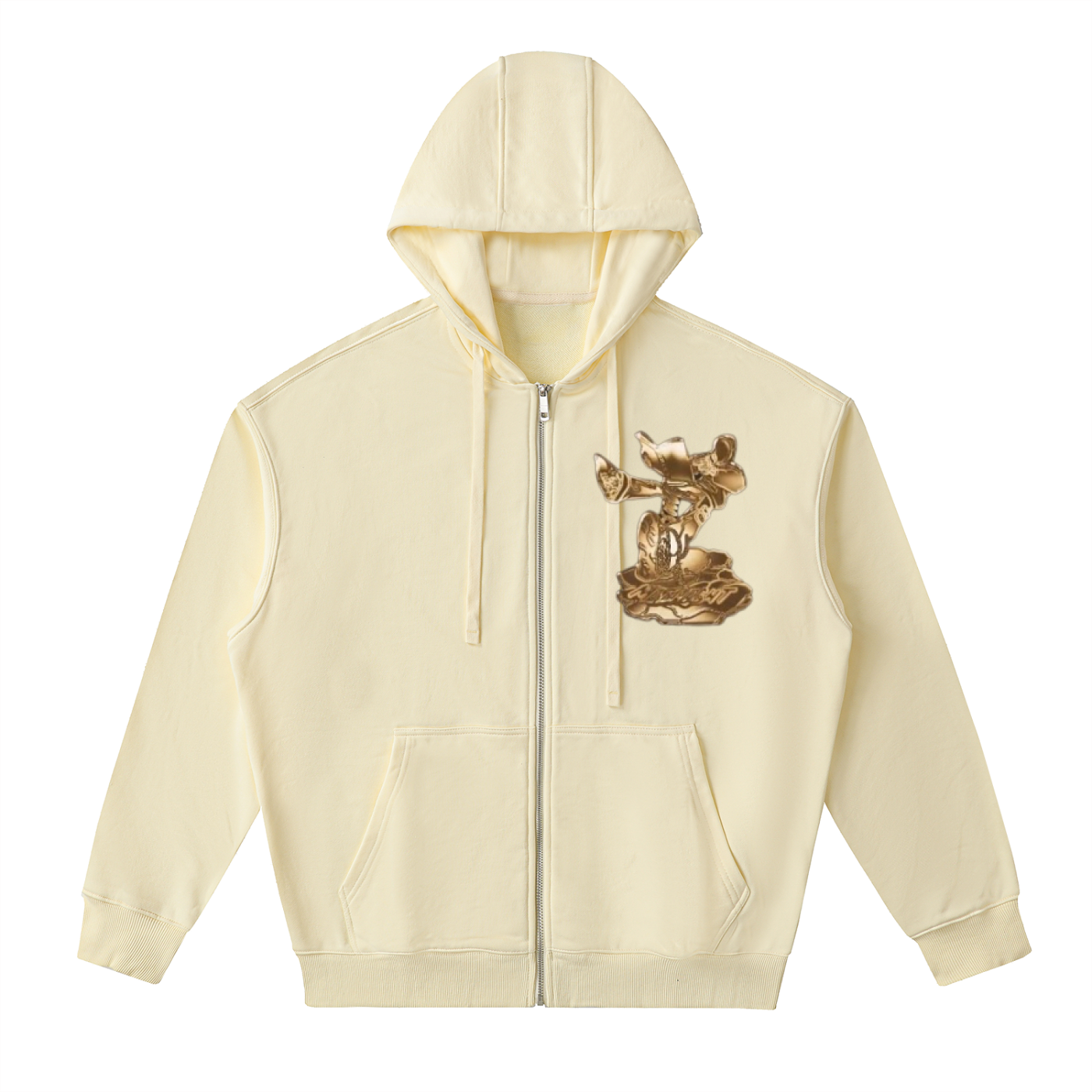 Drop-Shoulder Zip Up Hoodie