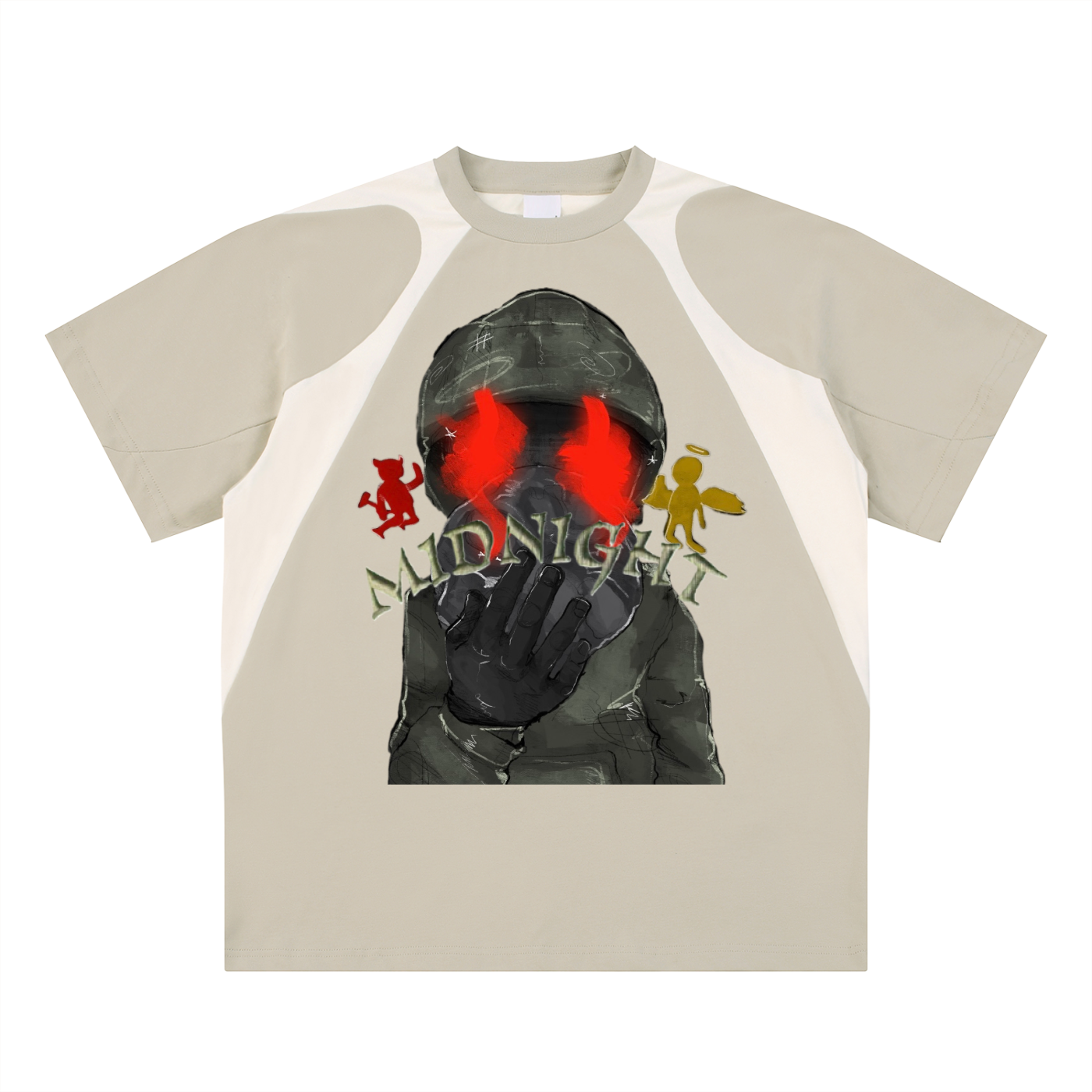 Contrast Panel Cotton T-Shirt